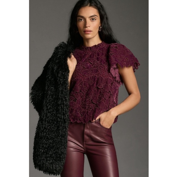 Anthropologie | Floral Velvet Blouse - Picture 1 of 9